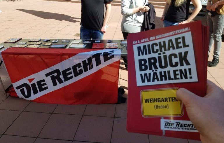 Kundgebungen zur Bürgermeisterwahl in Weingarten (Baden)