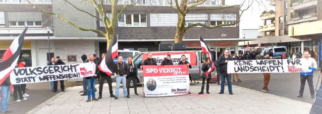 Kamp-Lintfort: Breites Medieninteresse bei DIE RECHTE – Kundgebung gegen die Bewaffnung von Bürgermeister Landscheidt (SPD)!